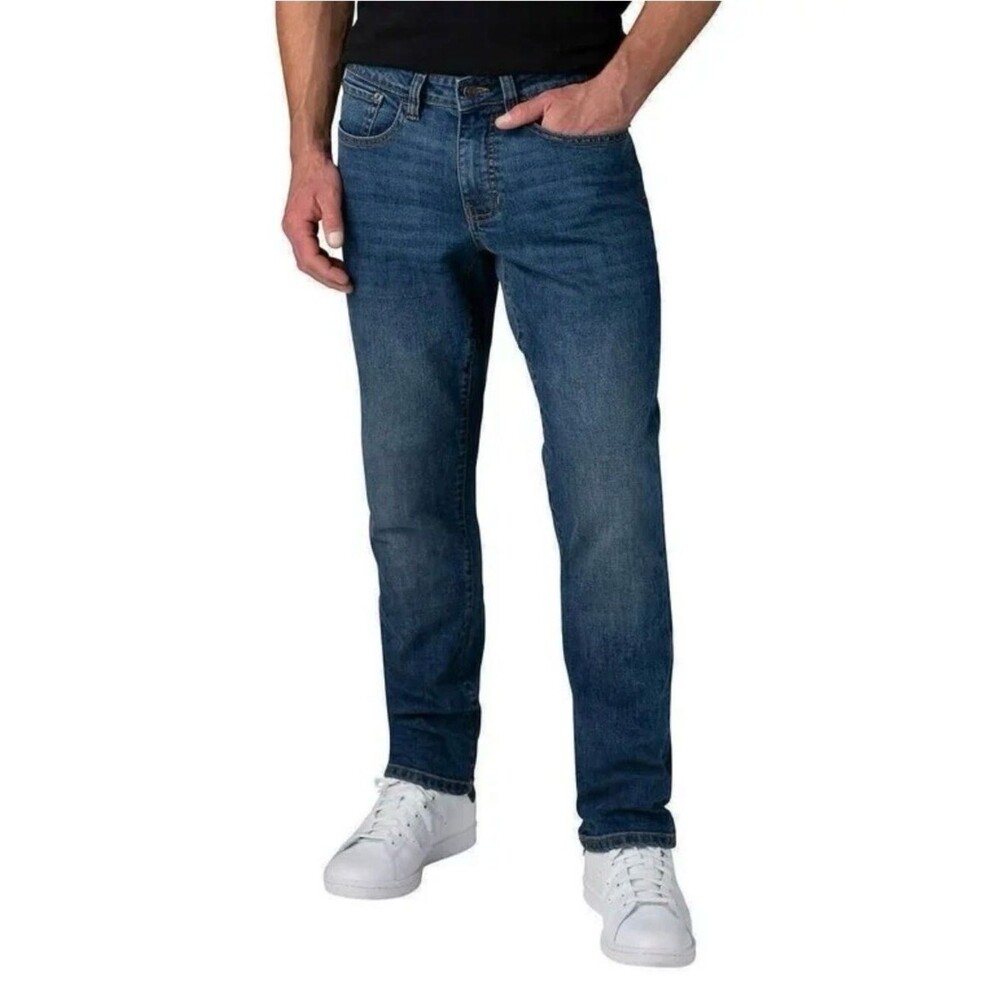 Izod Men's Slim Jeans in Medium Blue Denim